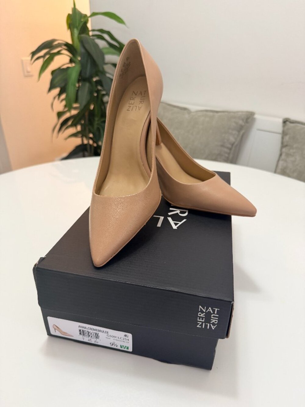 Naturalizer Anna Pointed Toe Pumps Creme Brulee Nude Size 9.5